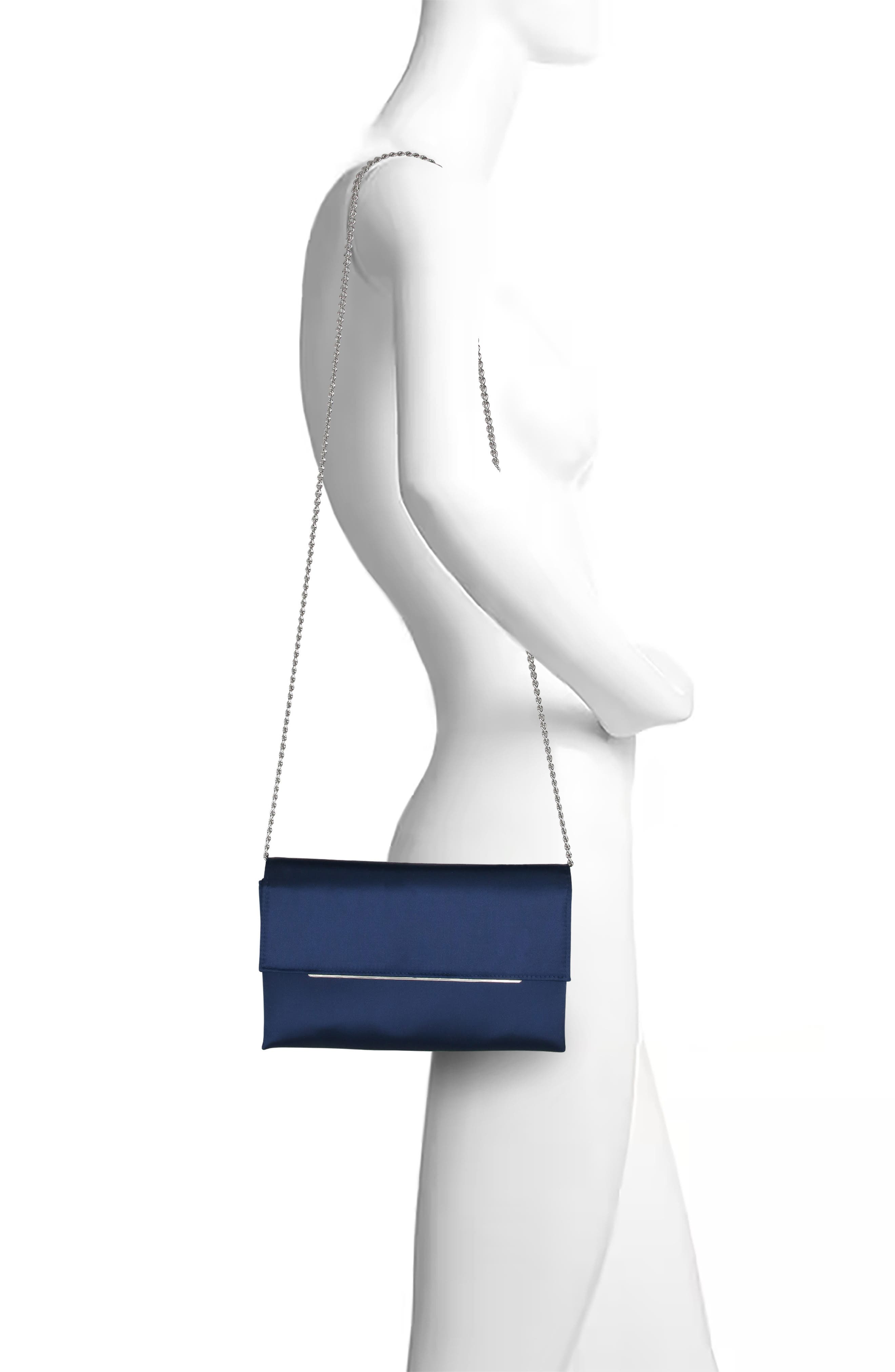 Jewel Badgley Mischka Harper Satin Envelope Clutch, Alternate, color, 