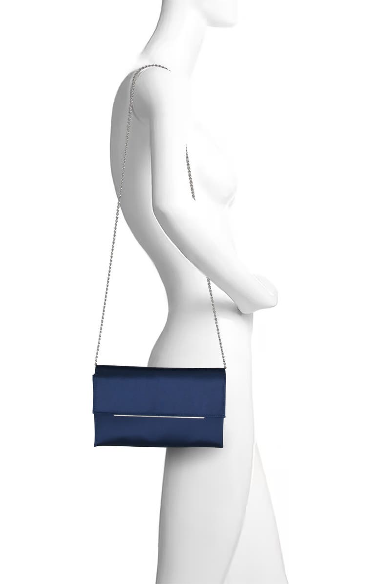 Jewel Badgley Mischka Harper Satin Envelope Clutch, Alternate, color,