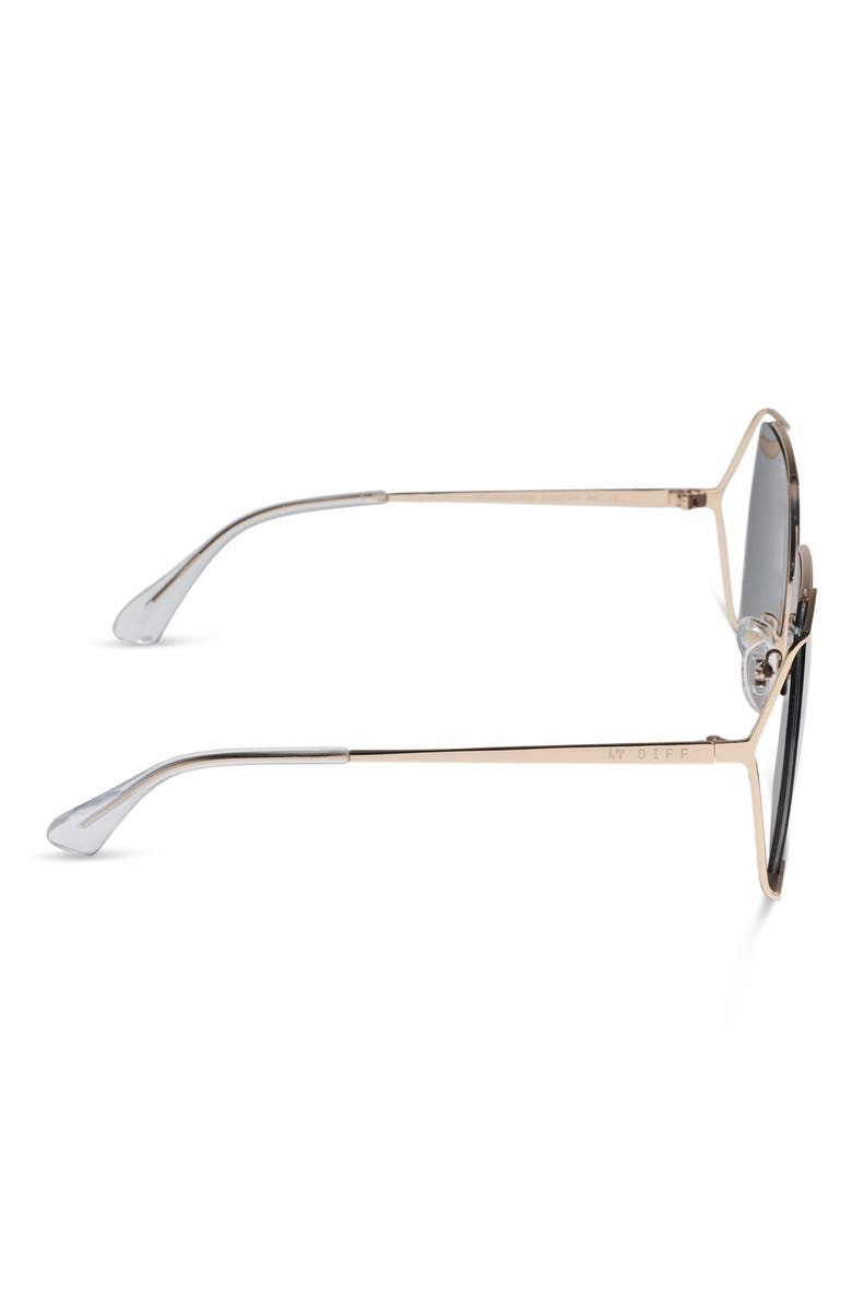 DIFF 61mm Dawn Geometric Sunglasses, Alternate, color, Gold Grey Silver Flash
