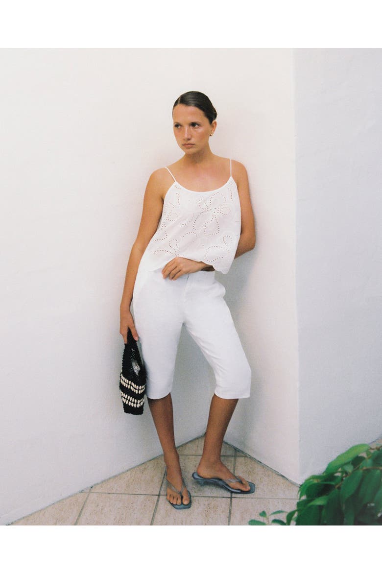 Scallop Cami Top, Alternate, color, White