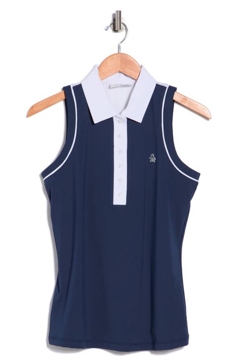 Sleeveless Colorblock Golf Polo