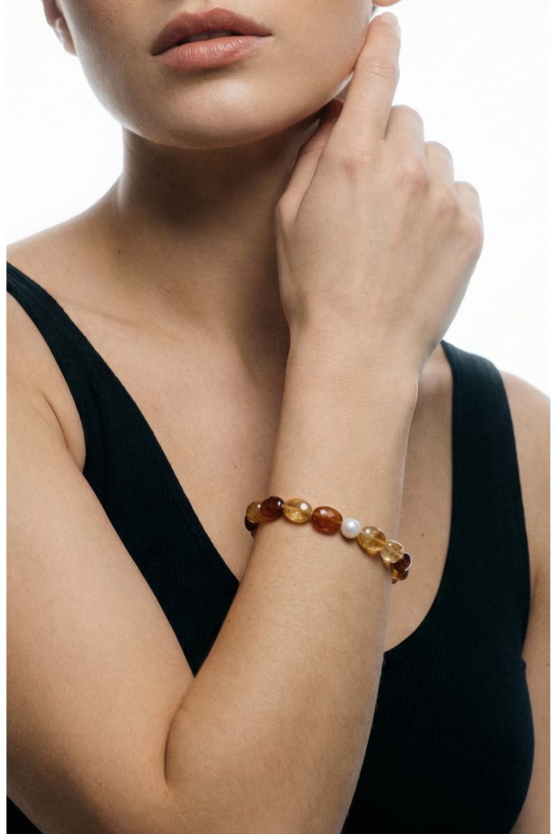 Neutral Beaded Bracelet, Alternate, color, GOLD