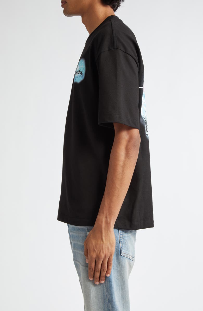 AMIRI Oversize Airbrush Logo Graphic T-Shirt, Alternate, color, Black