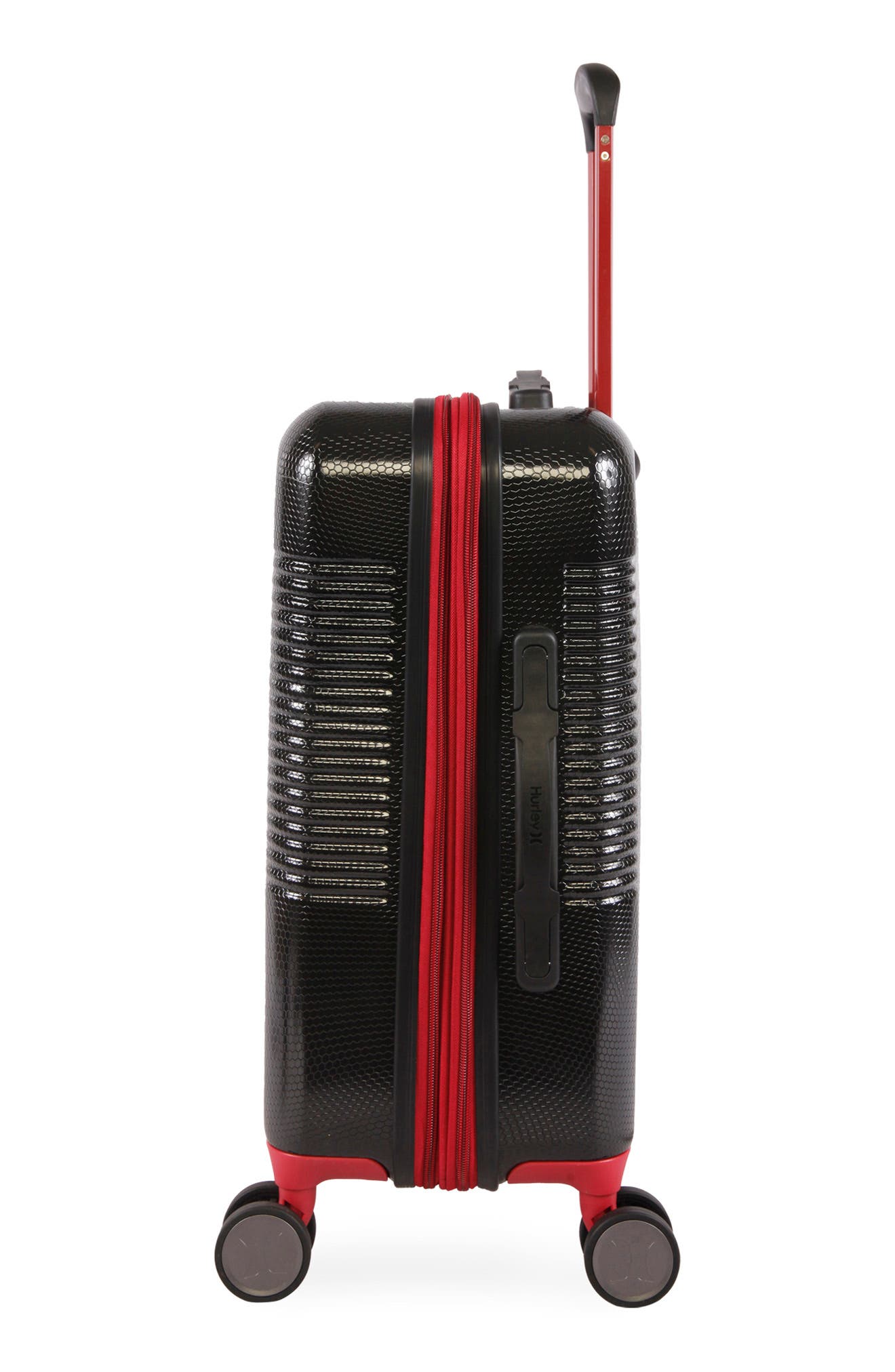 Hurley Looper 21" Hardshell Spinner Suitcase, Alternate, color, Black/ Red