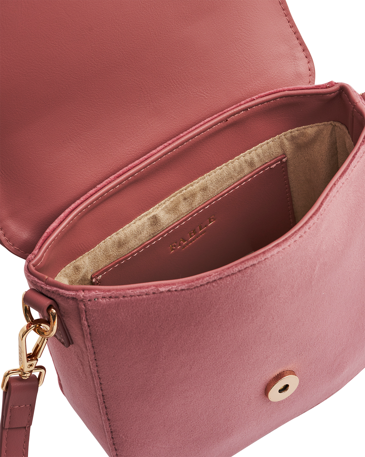 Beth Floral Posy Velvet Embroidered Saddle Purse, Alternate, color, Rose Pink
