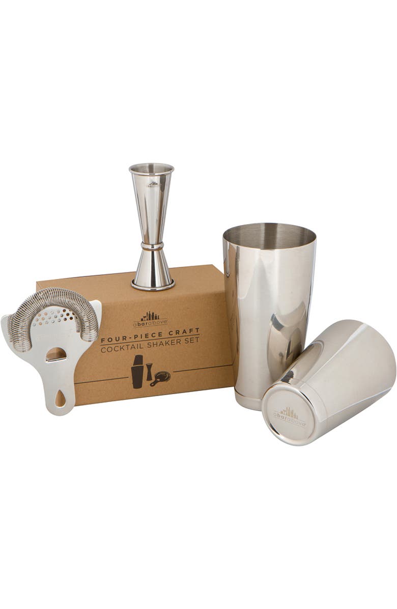 A Bar Above 4-Piece Craft Bar Set, Stainless Steel, Main, color, Stainless Steel