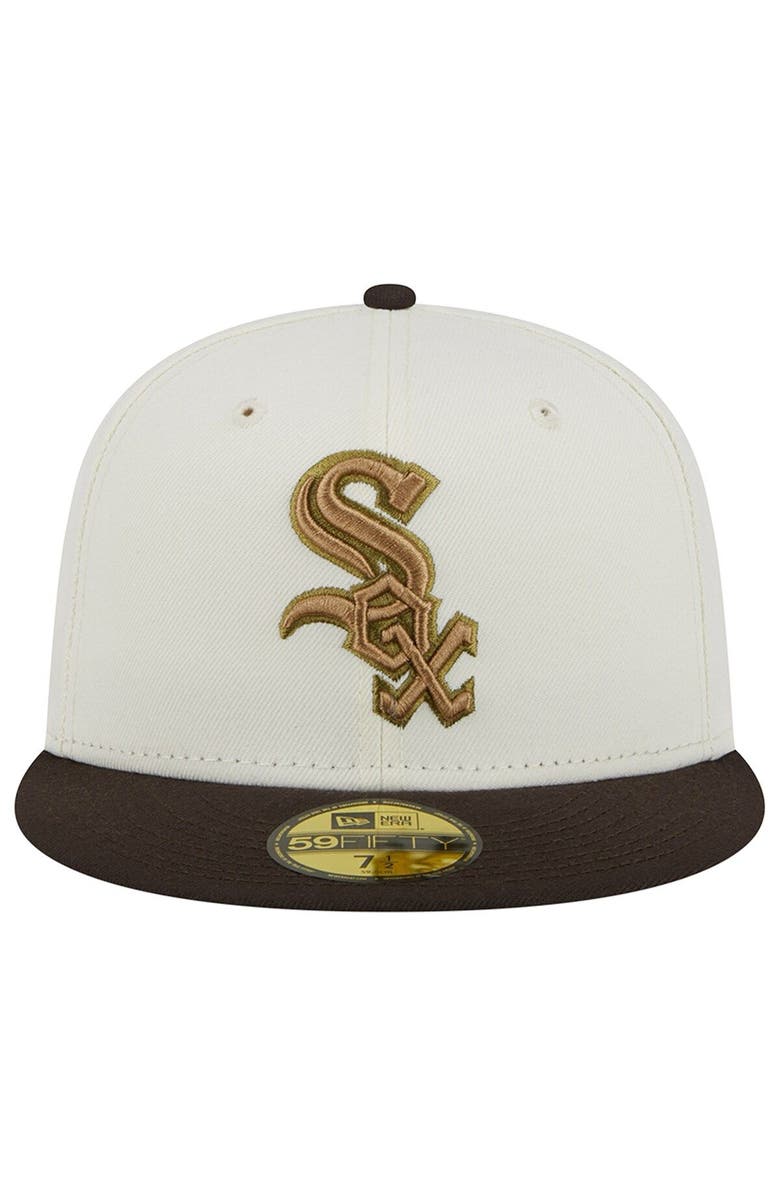 New Era Men's New Era White/Brown Chicago White Sox 95th Team Anniversary 59FIFTY Fitted Hat, Alternate, color, 