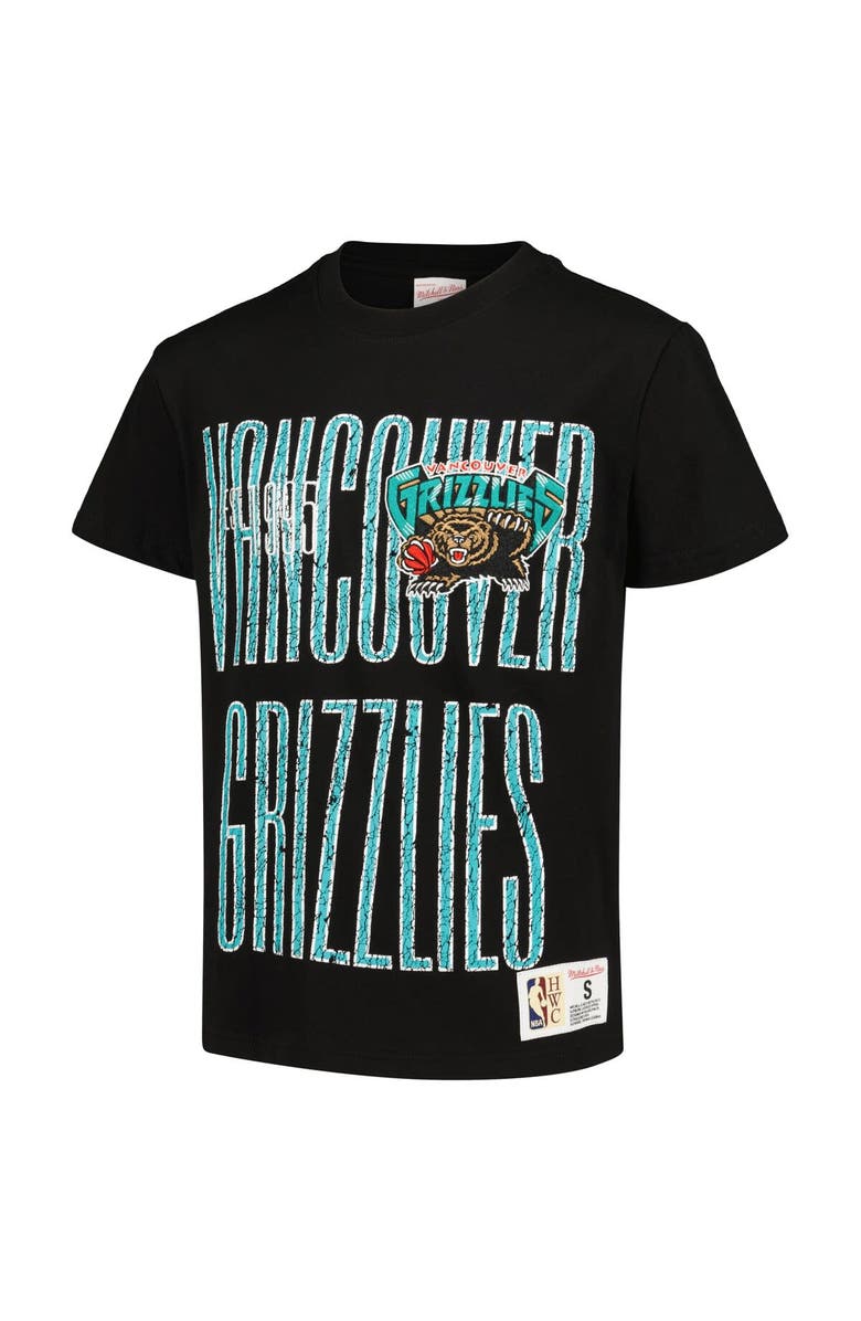 Mitchell & Ness Youth Mitchell & Ness Black Vancouver Grizzlies Hardwood Classics Hometown 2.0 T-Shirt, Alternate, color,
