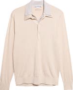 Acne Studios Koyat Layered Silk, Wool & Cashmere Polo Sweater