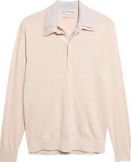 Acne Studios Koyat Layered Silk, Wool & Cashmere Polo Sweater
