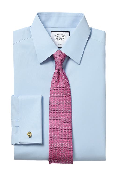 CHARLES TYRWHITT CHARLES TYRWHITT NON-IRON POPLIN SLIM FIT SHIRT SINGLE CUFF