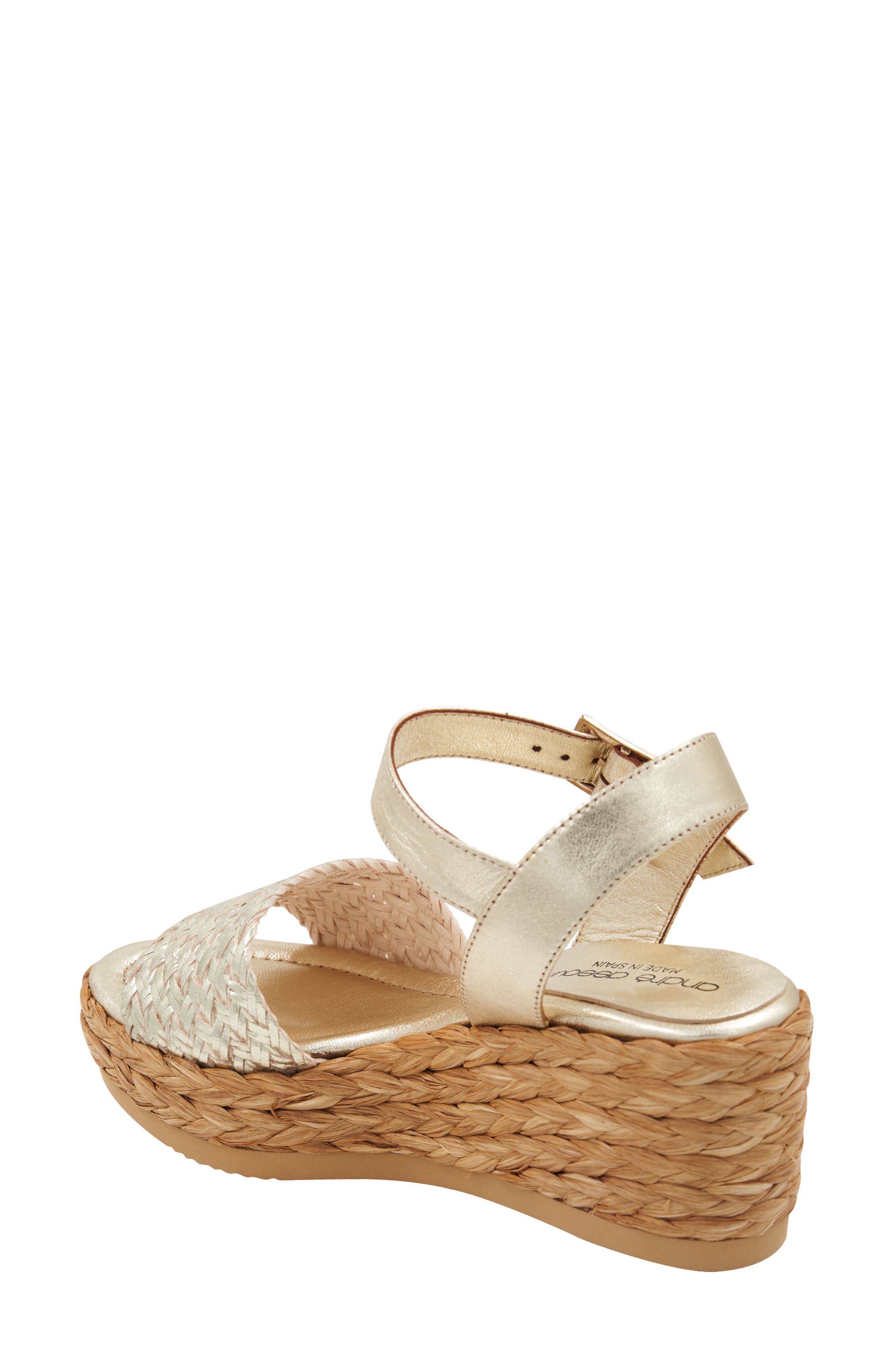 Carissa Ankle Strap Espadrille Platform Wedge Sandal, Alternate, color, PLATINO
