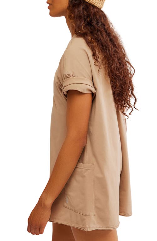 Free People Fp Movement Hot Shot T-shirt Romper In Mocha Latte