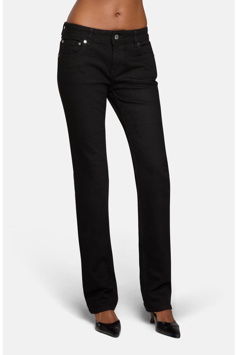 Lennon Slim Straight Jeans, Alternate, color, NOIR