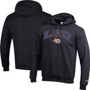 Champion Men's Champion Black LSU Tigers Arch Over Logo Pullover Hoodie