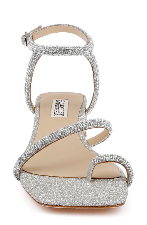 Badgley Mischka Collection Dakotah Ankle Strap Toe Loop Sandal In Silver