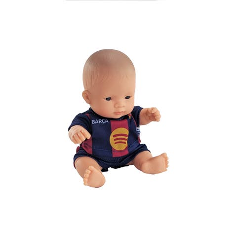 8 1/4 inch Baby Girl Doll with Barcelona Soccer Jersey