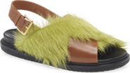 Marni Fussbett Furry Crisscross Slingback Sandal