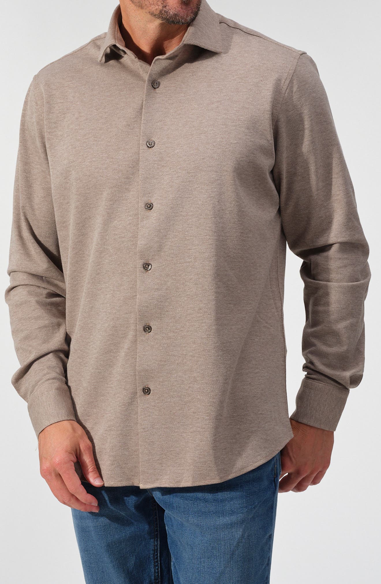 STUDIO GARNET LOS ANGELES Mélange Twill Button-Down Shirt