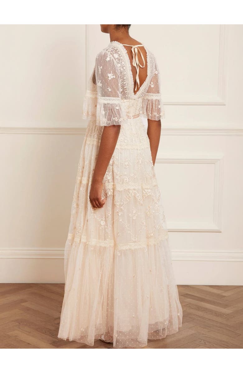 Needle & Thread Lottie Lace Gown, Alternate, color, Champagne