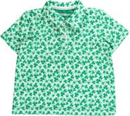 RuffleButts Boys Knit Short Sleeve Performance Polo