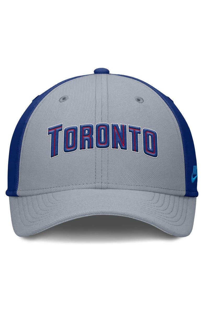 Nike Men's Nike Gray/Royal Toronto Blue Jays Rise Swoosh Performance Flex Hat, Alternate, color, Gray
