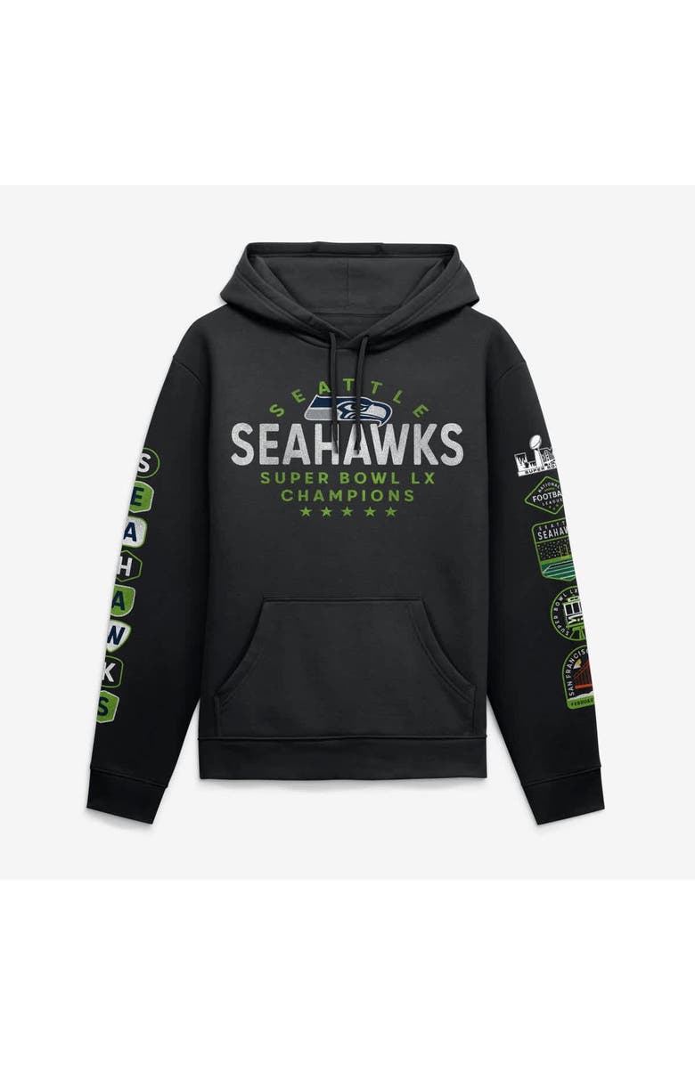 FANATICS Men's Fanatics  Black Seattle Seahawks Super Bowl LX Champions Banner Year Hoodie, Main, color, Black