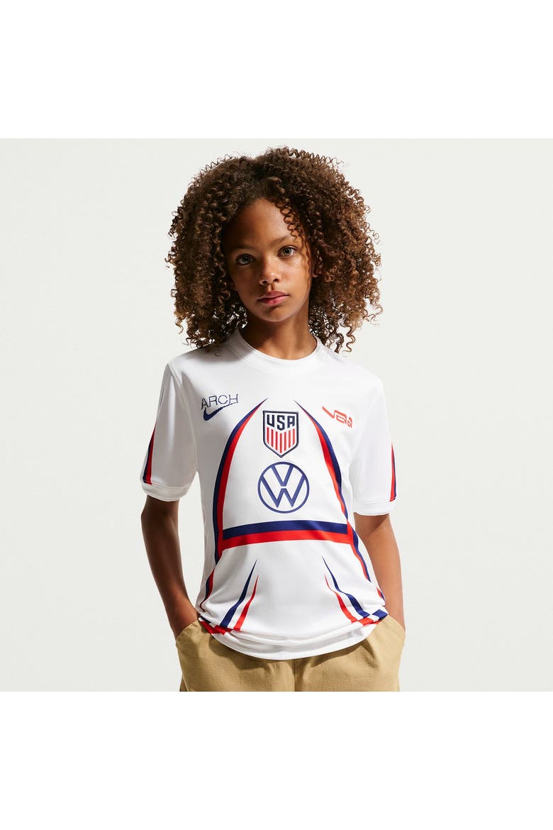 Youth Nike White USMNT x VAA 2026 Dri-FIT Pre-Match Top, Main, color, White