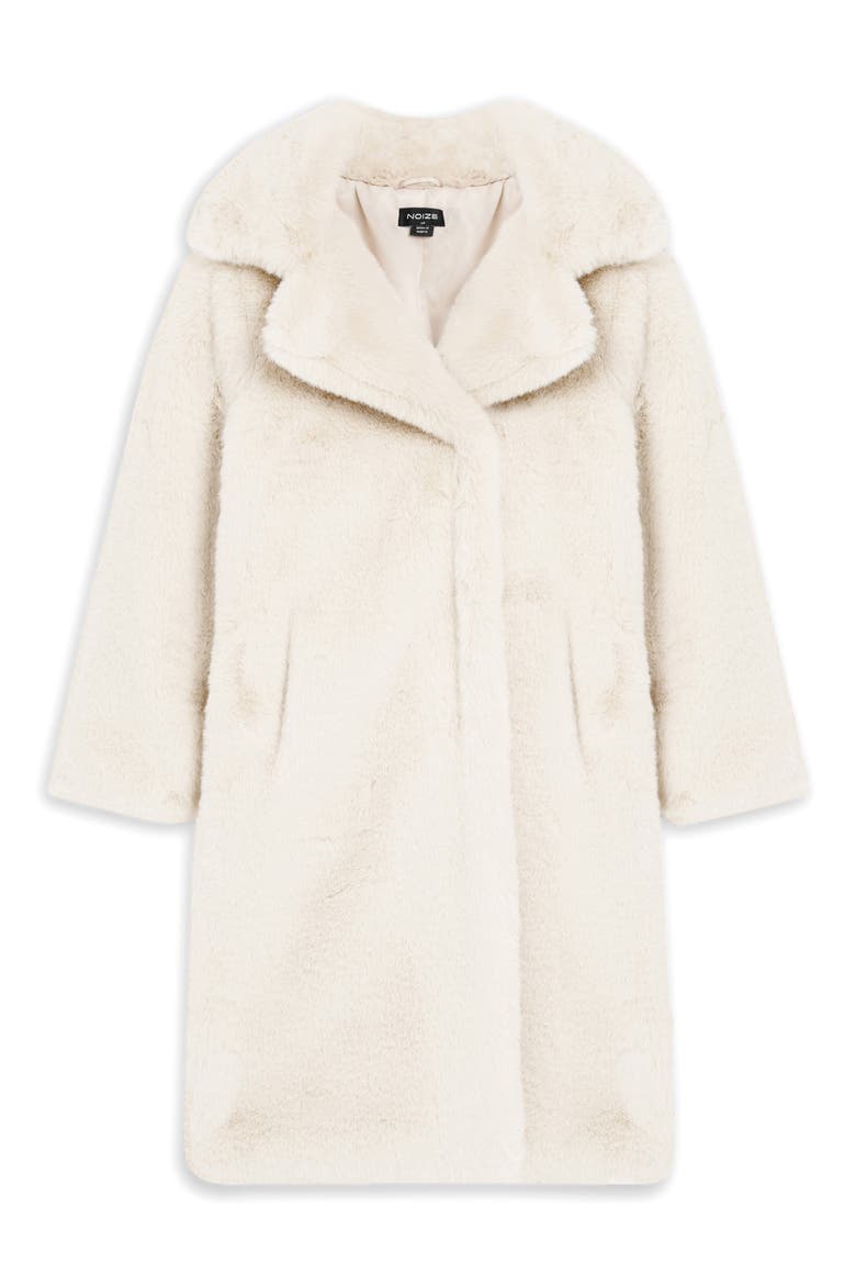 Savannah Faux Fur Longline Coat, Alternate, color, IVORY