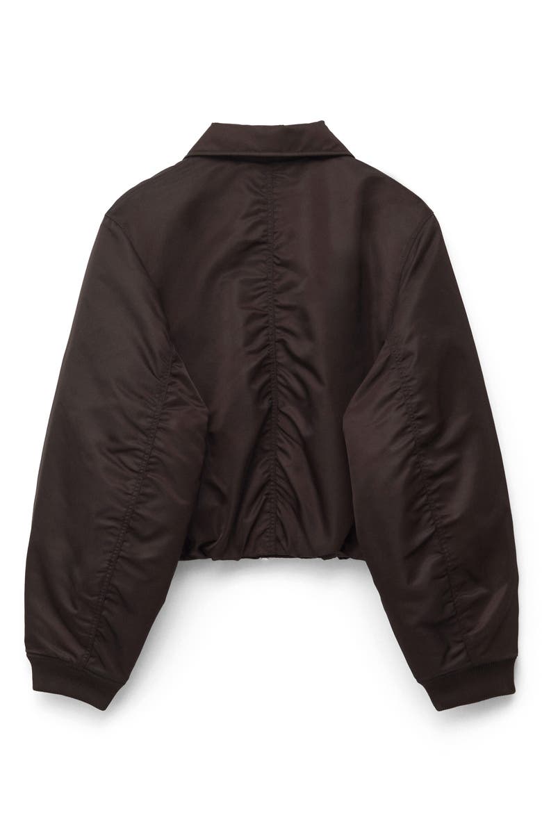 & Other Stories Crop Bomber Jacket, Alternate, color, Brown Dark
