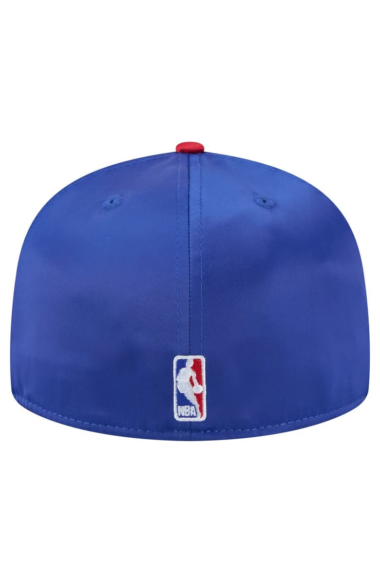 New Era Men's New Era  Royal/Red Philadelphia 76ers Throwback Satin Vintage Pin Two-Tone 59FIFTY Fitted Hat, Alternate, color, Royal