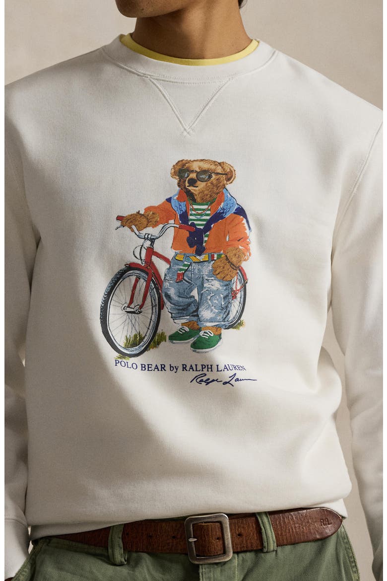 Polo Bear Fleece Graphic Sweatshirt, Alternate, color, WHITE- SUMMER BEAR