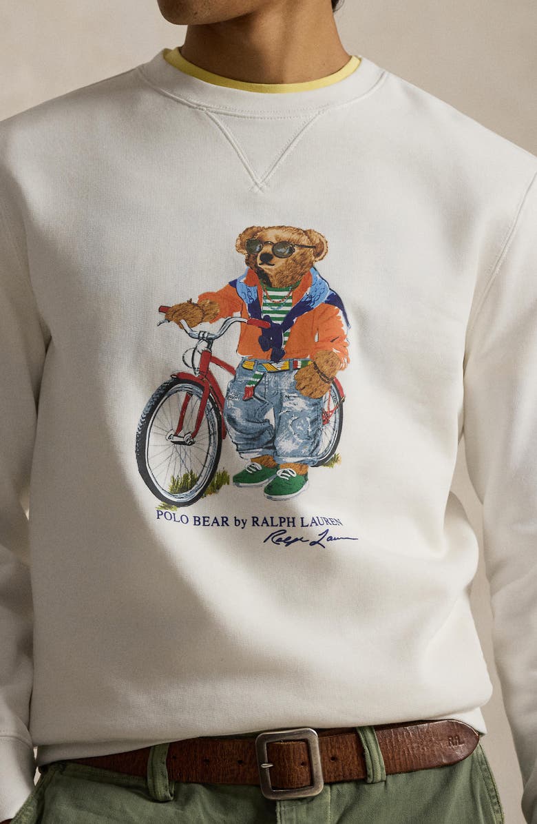Polo Ralph Lauren Polo Bear Fleece Graphic Sweatshirt, Alternate, color, White- Summer Bear