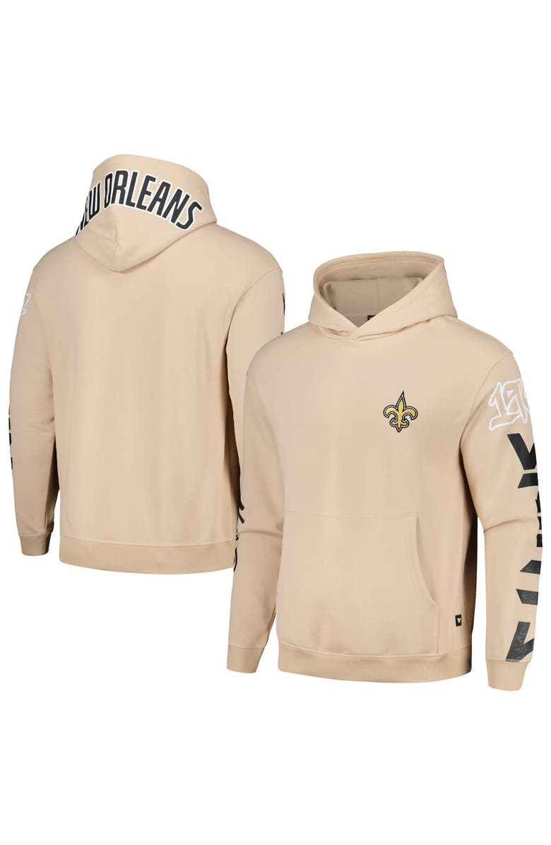 THE WILD COLLECTIVE Unisex The Wild Collective  Cream New Orleans Saints Heavy Block Pullover Hoodie, Main, color, Natural