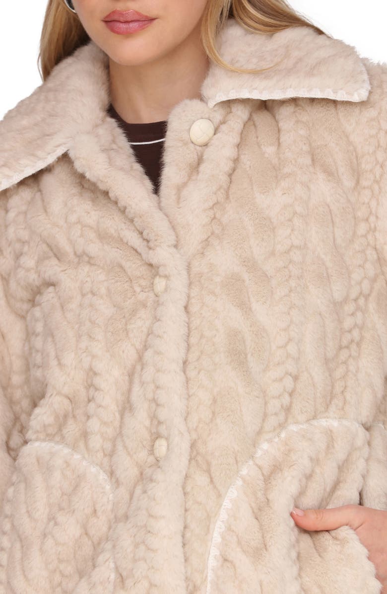 Avec Les Filles High Pile Fleece Jacket, Alternate, color, Sand Cable