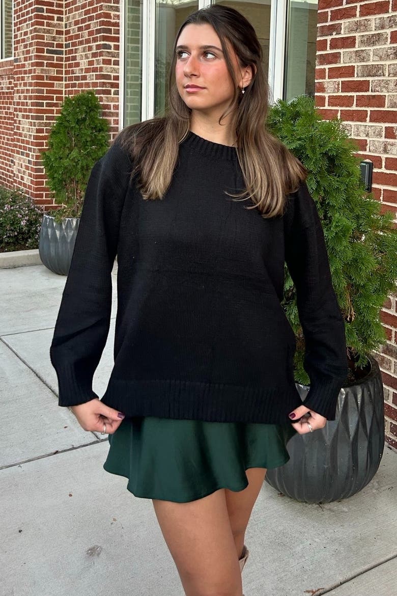 Soft Knit Basic Sweater, Alternate, color, Black