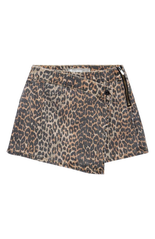 Tractr Kids' Leopard Print Skort In Brown