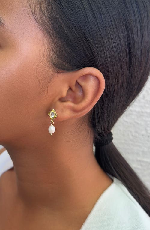 Adornia Crystal & Freshwater Pearl Drop Earrings In White
