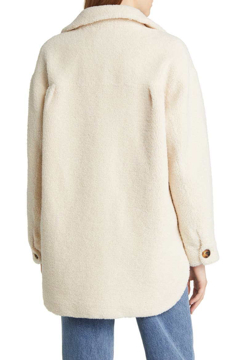 Connie Faux Shearling Shirt Jacket, Alternate, color, IVORY TEDDY