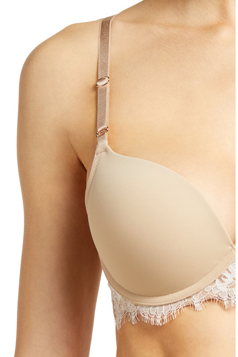 Entice Lace Push-Up Bra, Alternate, color, NYLON/ WHTE