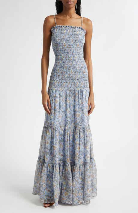 Clem Floral Cotton & Silk Tiered Maxi Dress