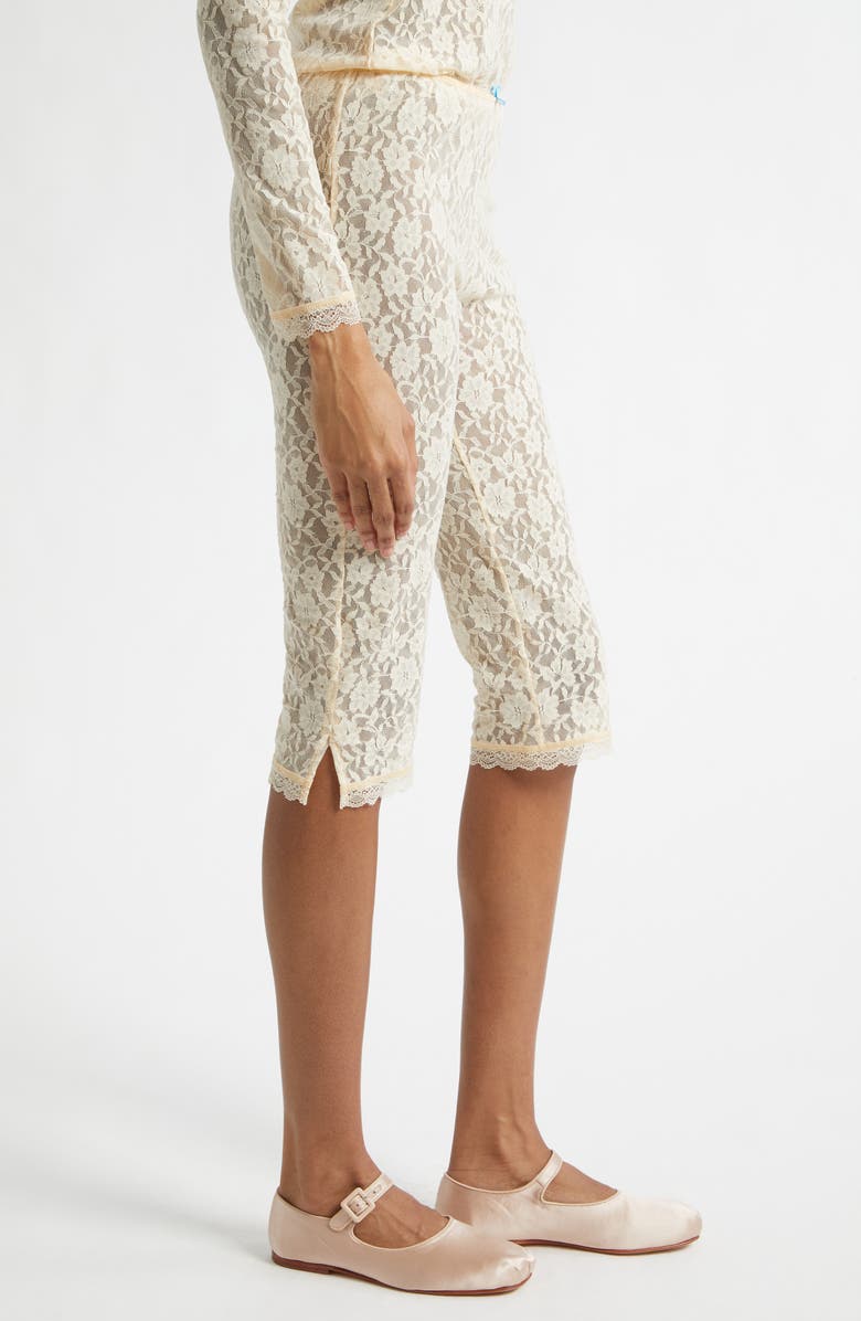 Sandy Liang Barlow Lace Capris, Alternate, color, Ivory