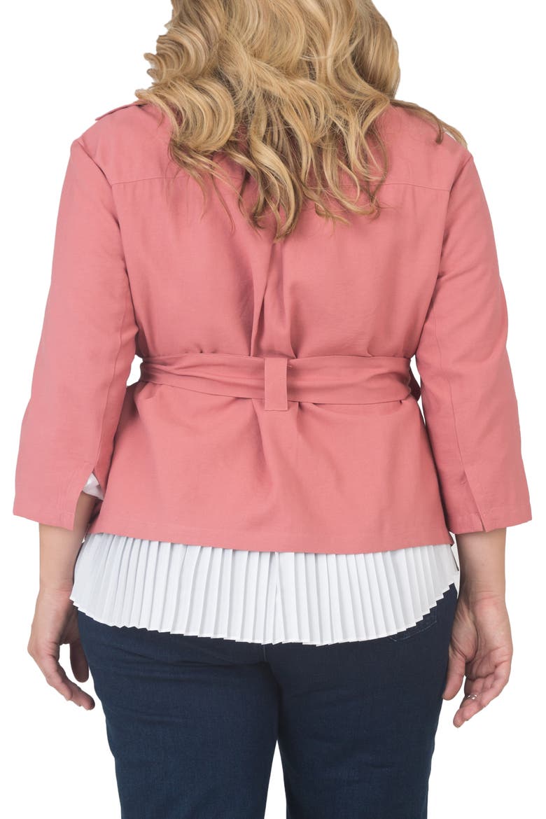 Belted Crop Jacket, Alternate, color, PINK