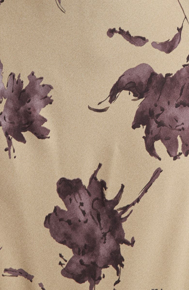 Petal & Pup Kristyn Long Sleeve Cowl Neck Satin Dress, Alternate, color, Olive Floral