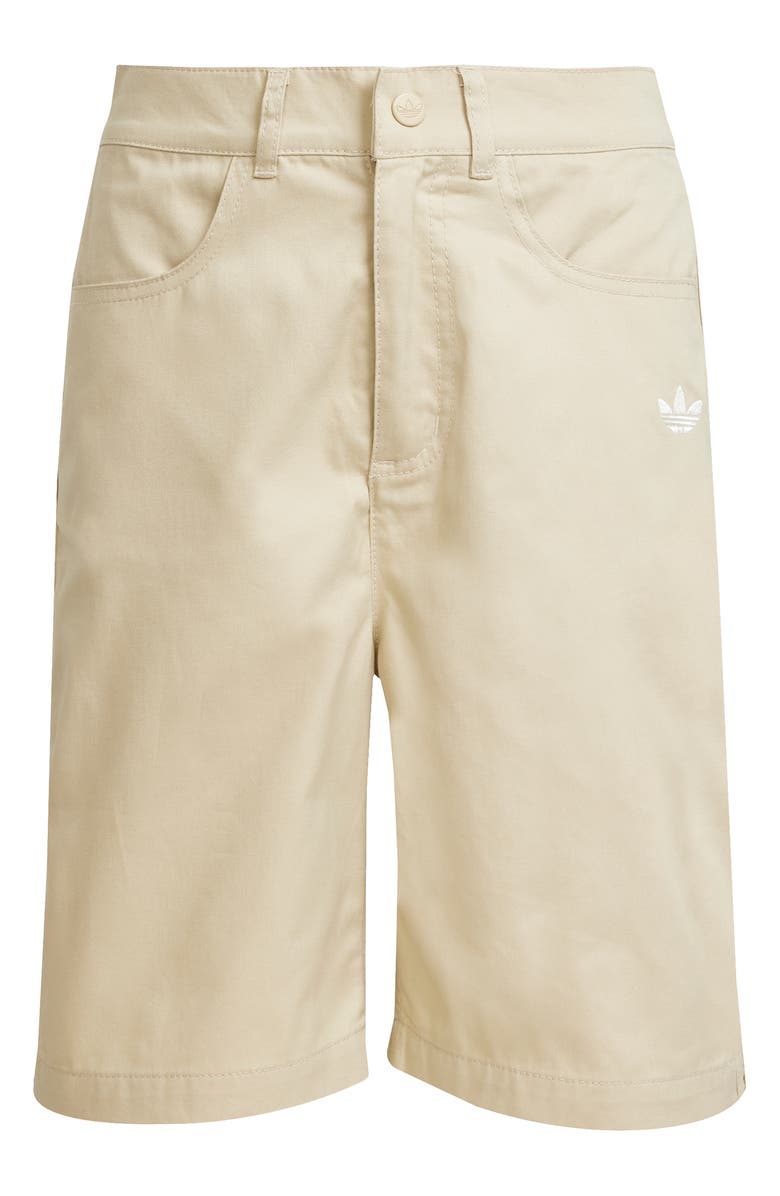 adidas Kids' Cotton Twill Shorts, Main, color, Stone Khaki