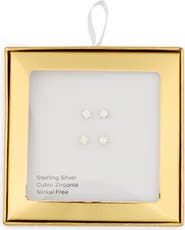 NORDSTROM RACK Set of 2 Assorted Cubic Zirconia Stud Earrings