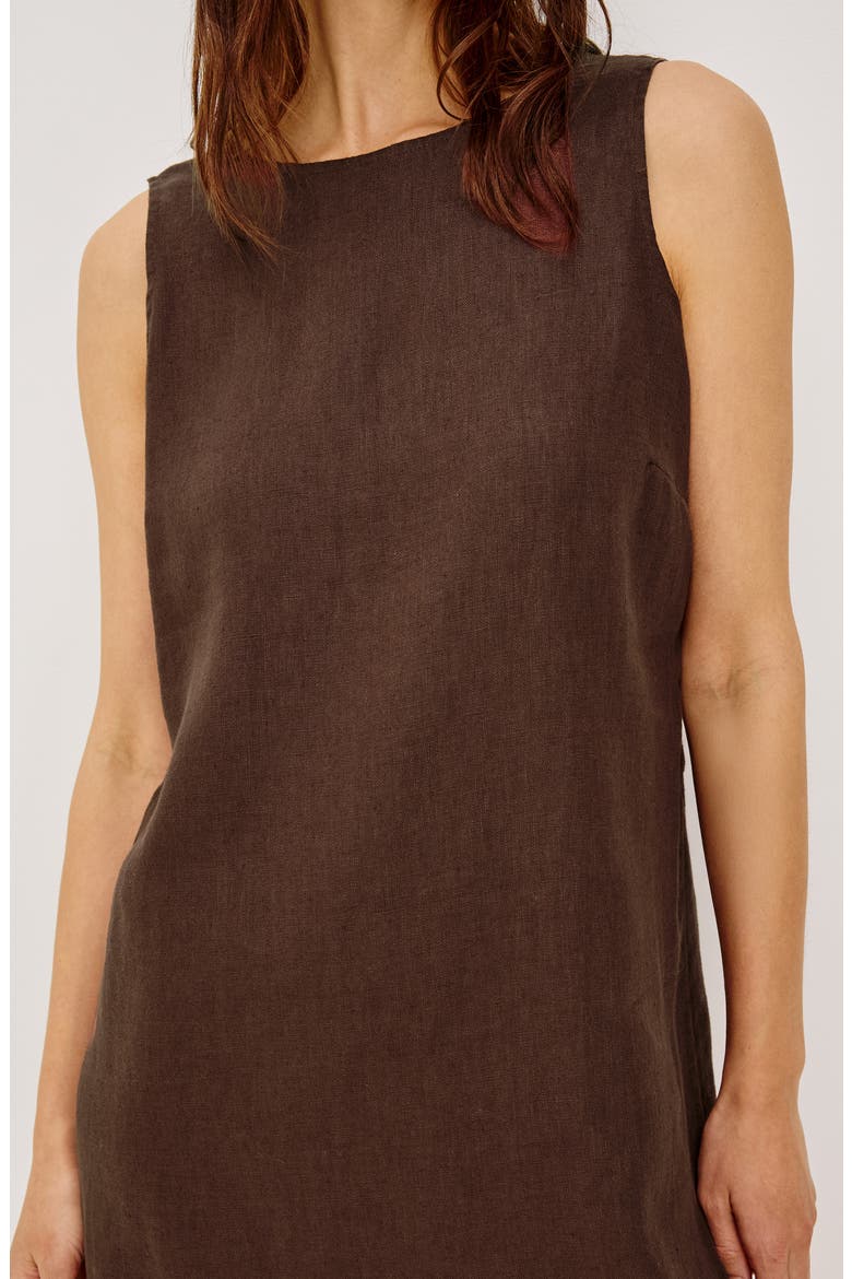 Lindsey Linen Shift Dress, Alternate, color, ESPRESSO
