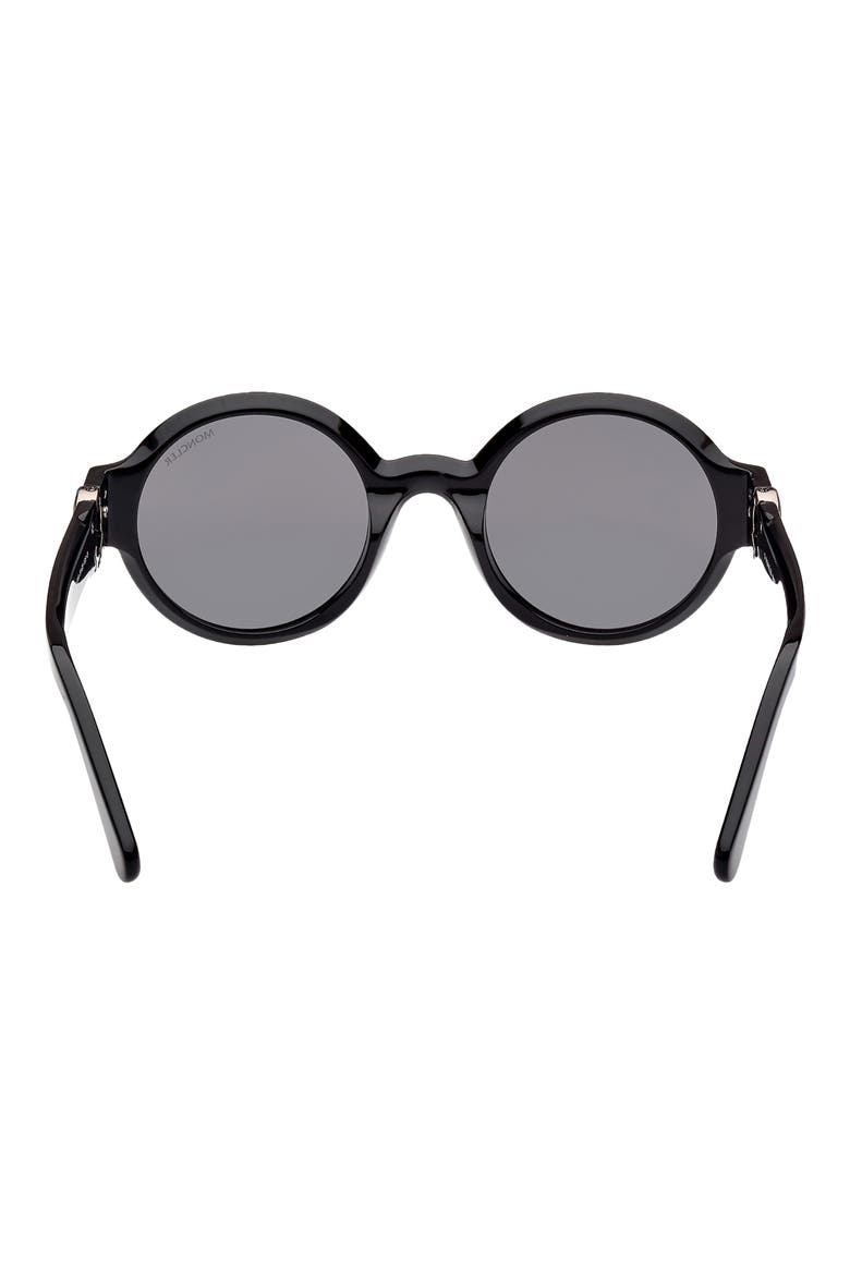 51mm Round Sunglasses, Alternate, color, BLACK/ GUNMETAL / SMOKE