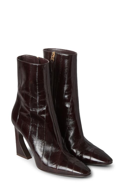 Fendi Brown Hagfish Leather Ankle Boots In Brown
