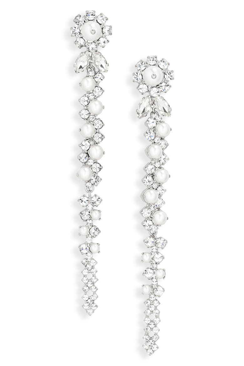 Drip Drop Earrings, Main, color, CRYSTAL/ PEARL